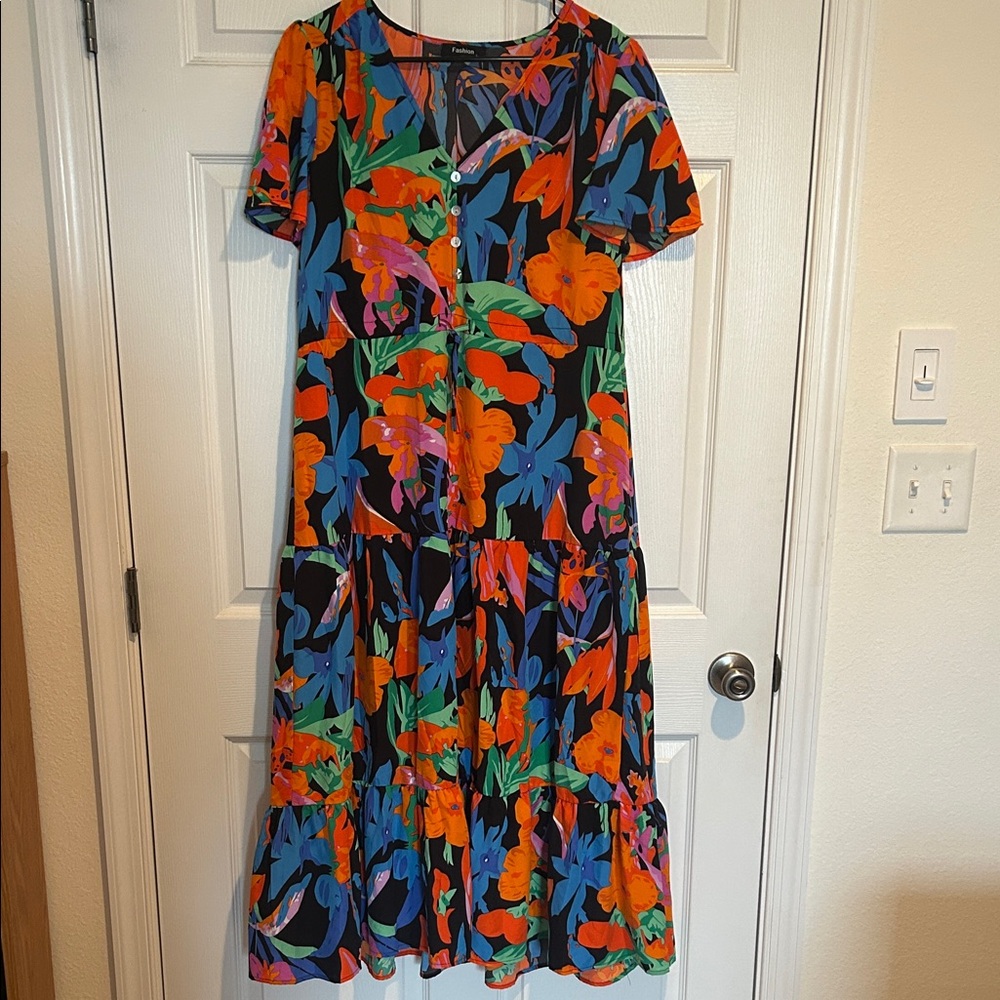 Floral Multicolor Maxi Dress